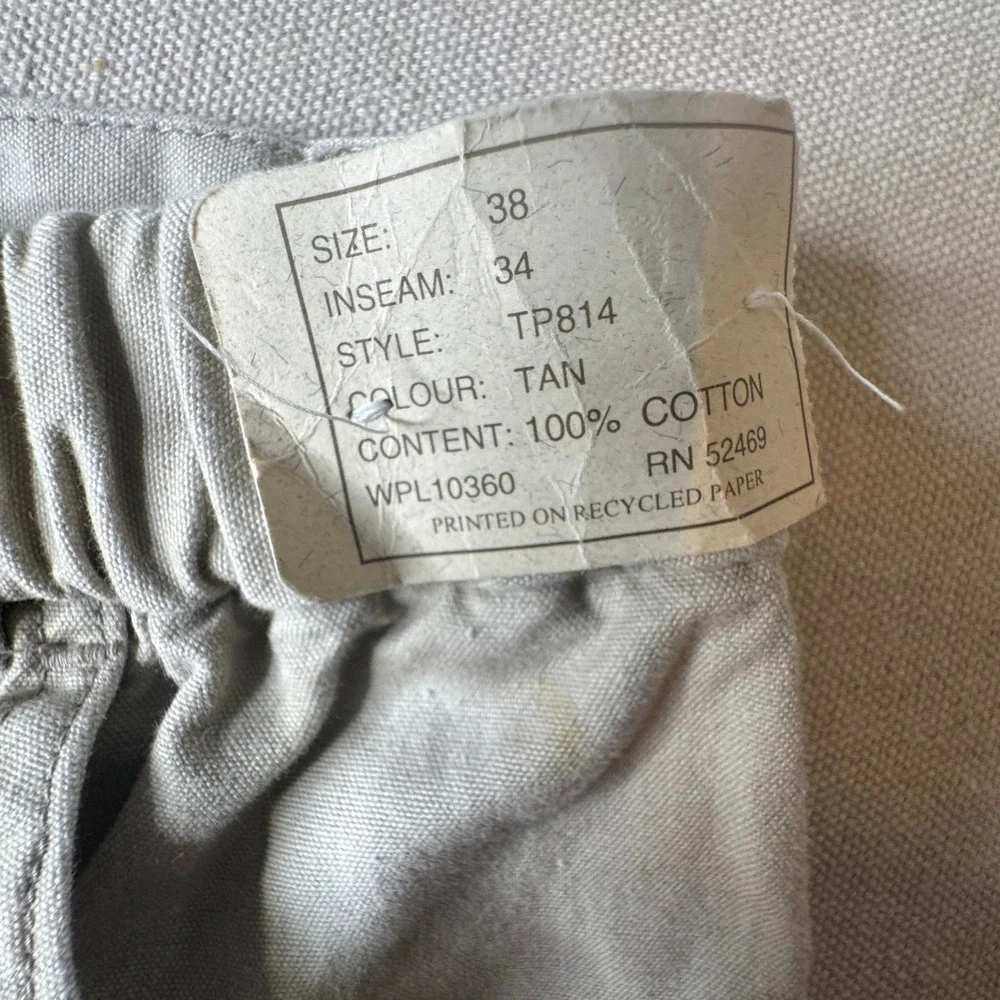 Ozark Wilderness Outfitters Men Tan Cotton Cargo Pants 38x34 TP814 Khaki Utility